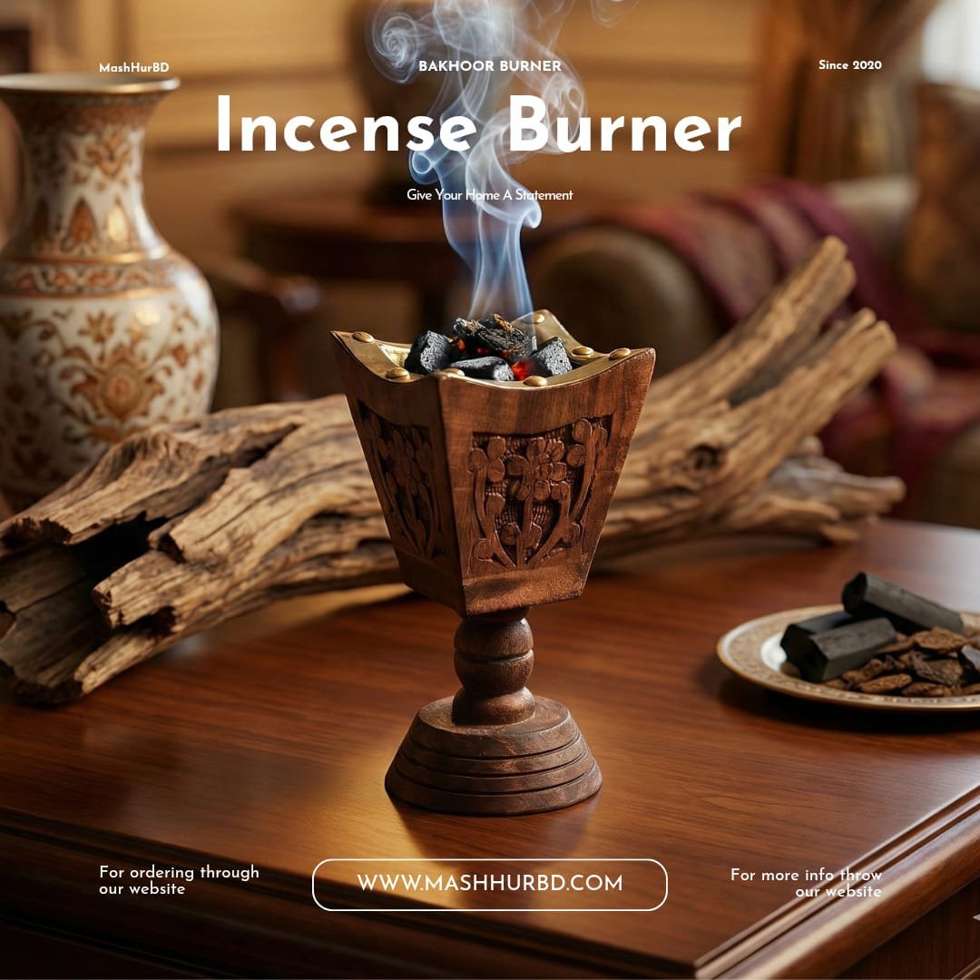 Wooden Bakhoor Burner PKG | Trophy Square | 5" - Image 2